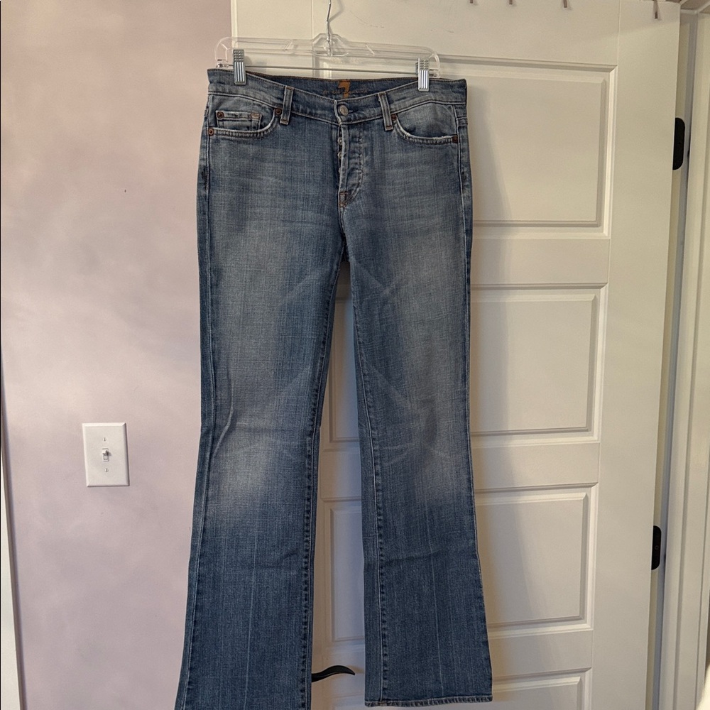 7 For All Man Kind - Boy Cut Classic Blue Women's Jeans